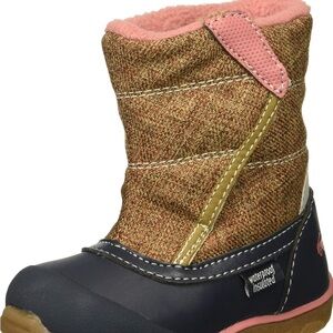 See Kai Run Brown and Pink Kids Snow Boots